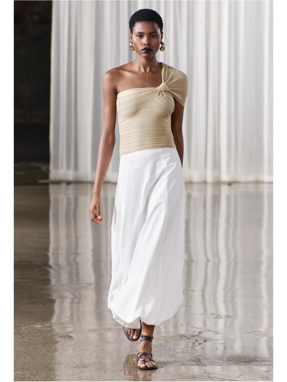 NWT Zara Asymmetrical Knot Top XS 4240/001 - Picture 6 of 9